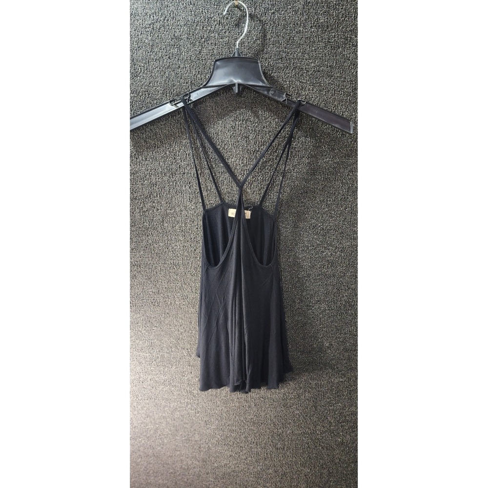 Hollister Black Strappy Racerback Flowy Tank Top Medium High Low Hem